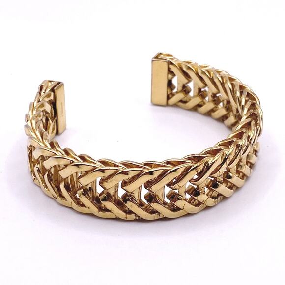 Monet Vintage Braided Bracelet Gold Plated 7” - Picture 1 of 6
